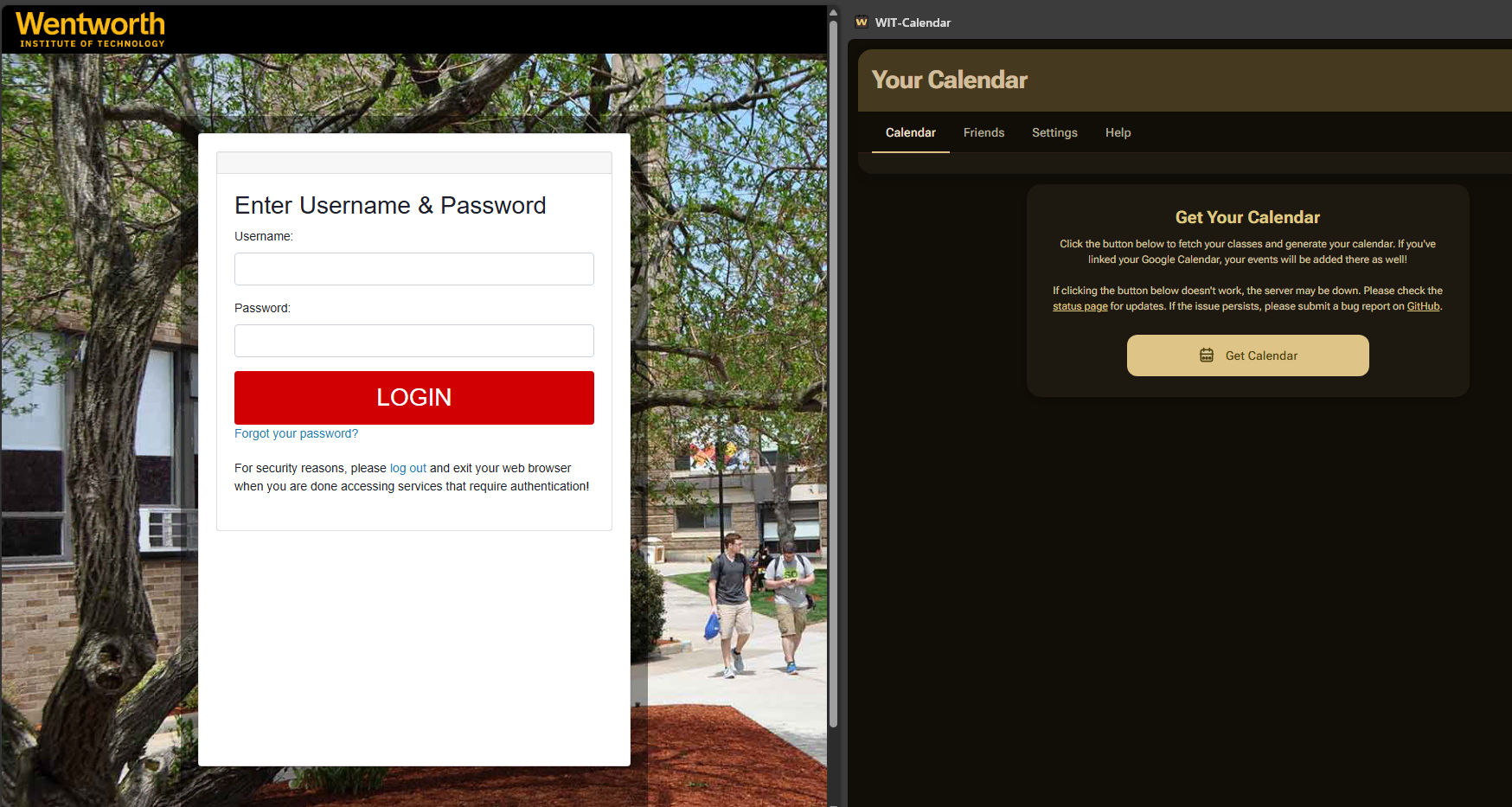 The LeopardWeb sign-in screen, with the email and password fields highlighted