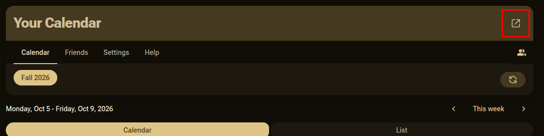 The extension's icon at the top right, with the new tab option highlighted